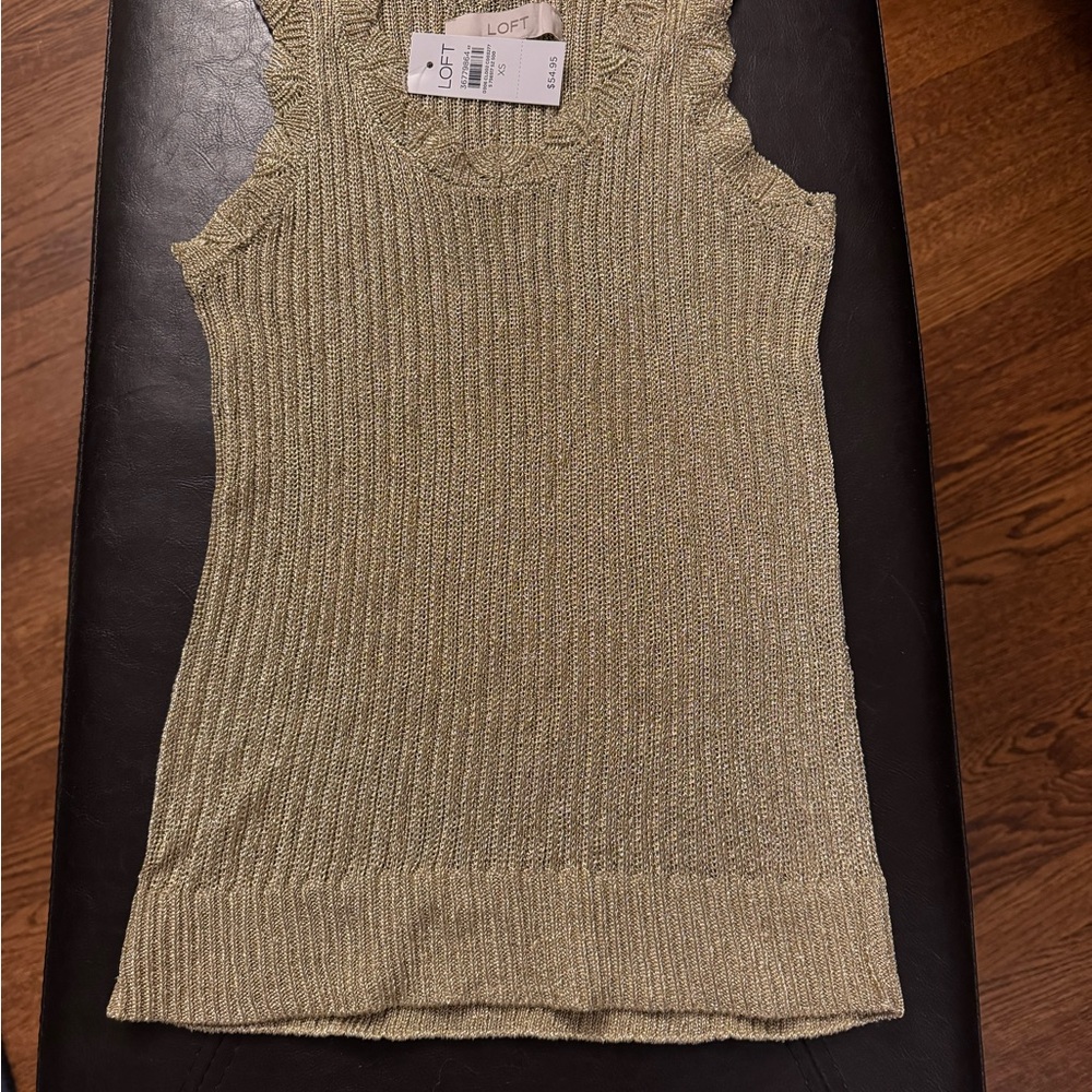 LOFT Women's Shimmering Gold Tank Top